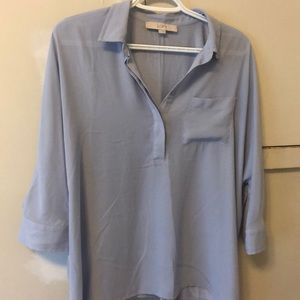 Mixed media 3/4 sleeve blouse